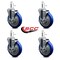 Service Caster 5'' Blue Poly Swivel 7/16'' Grip Ring Stem Caster Set with Brake, 4PK SCC-GR20S514-PPUB-BLUE-TLB-716138-4 - alternate 2